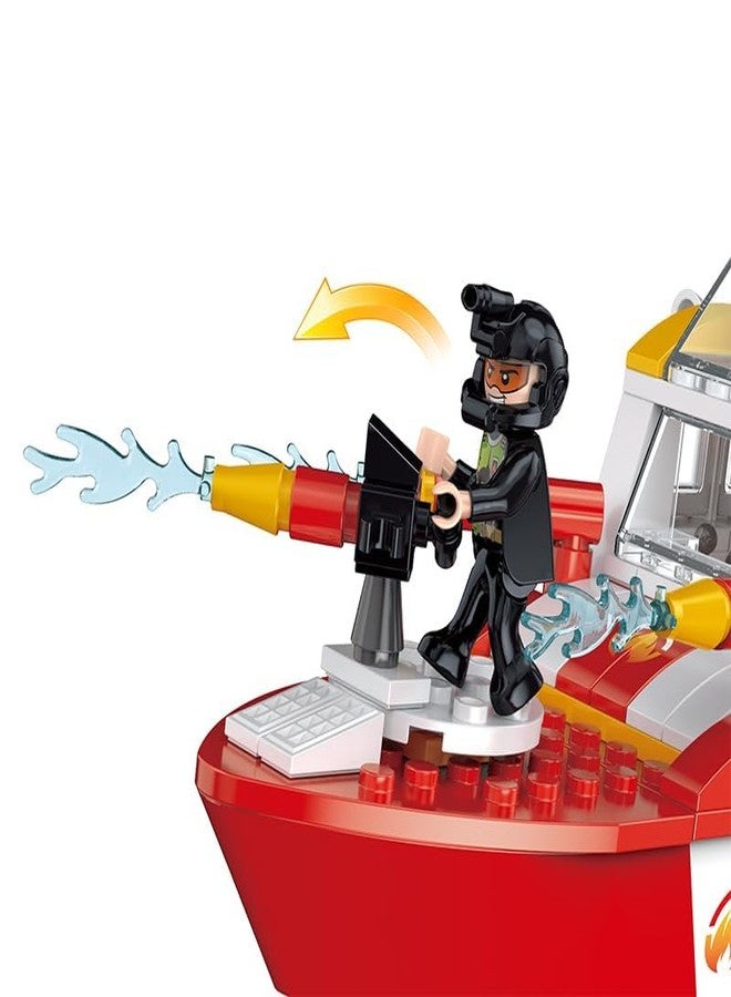 Babelly Building Block Fire Rescue Set with Lighthouse, Boat and Mini Figures, 411 Pieces - Image 2